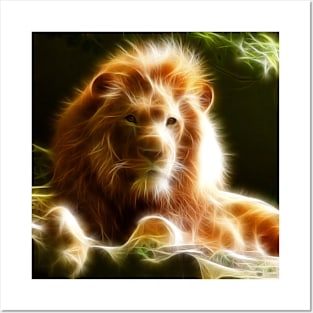 Fractal lion design Posters and Art